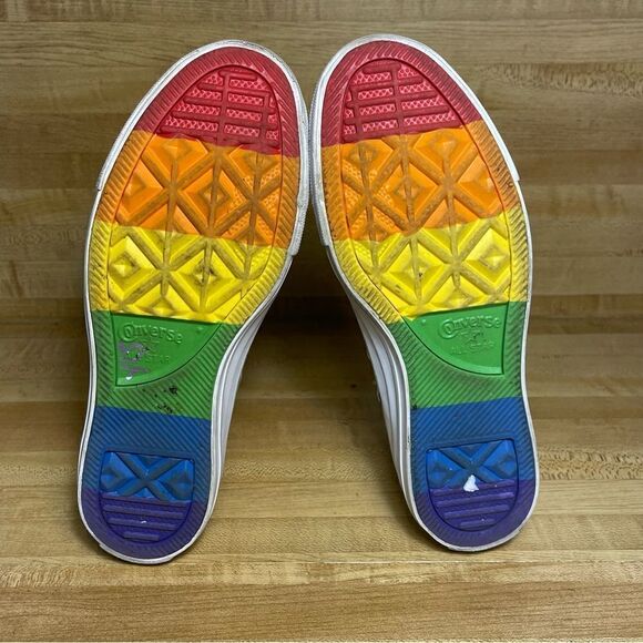 Converse X Miley Cyrus CTAS Hi Pride Size 7.5 Rainbow Polka Dot Canvas 162252C - Picture 7 of 9